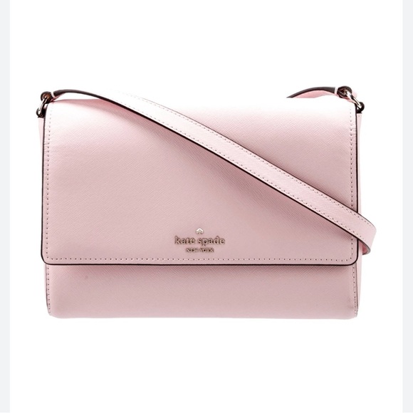 kate spade Handbags - - Kate Spade soft pink crossbody with gold tone accents.